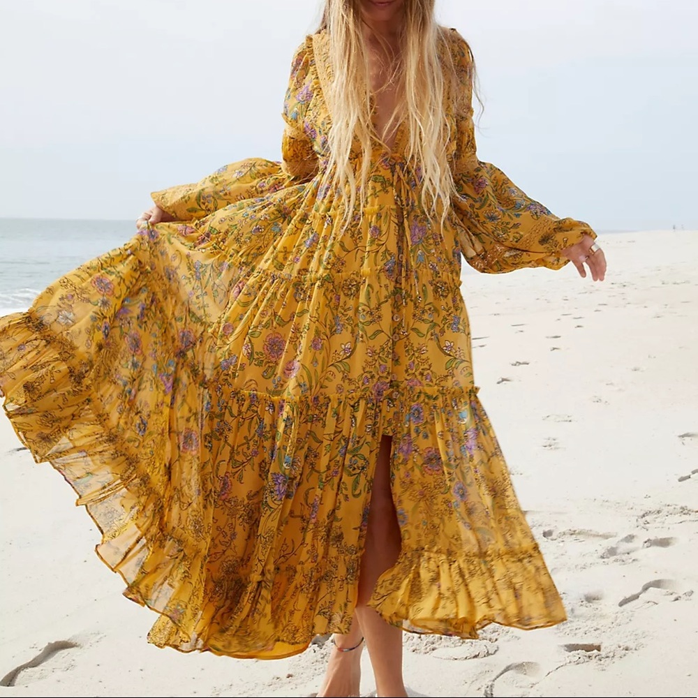 Cassis Printed Chiffon Dress